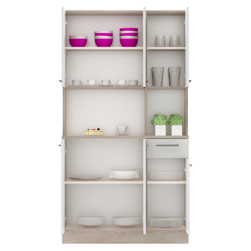 Casa si Gradina - Mobilier - Comode si corpuri - Corpuri bucatarie - Dulap de bucatarie cu sase usi, stejar sonoma/alb, PELION NEW - Infinity.ro