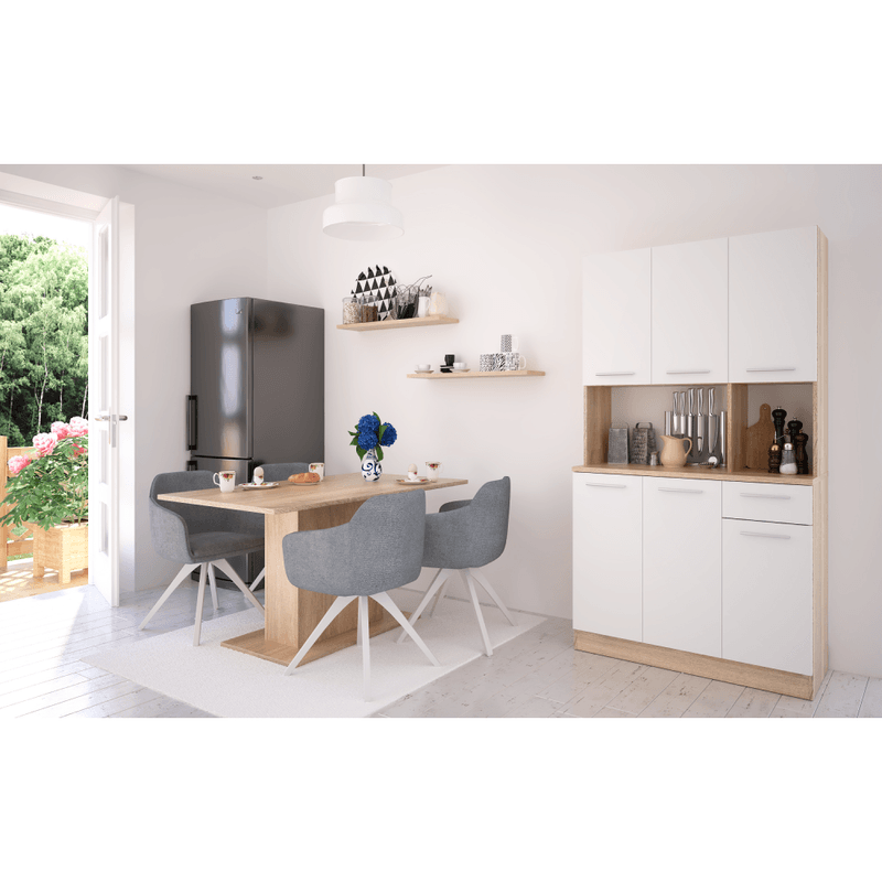 Casa si Gradina - Mobilier - Comode si corpuri - Corpuri bucatarie - Dulap de bucatarie cu sase usi, stejar sonoma/alb, PELION NEW - Infinity.ro