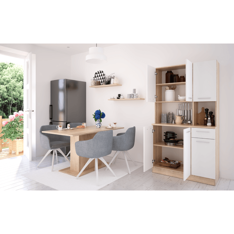 Casa si Gradina - Mobilier - Comode si corpuri - Corpuri bucatarie - Dulap de bucatarie cu sase usi, stejar sonoma/alb, PELION NEW - Infinity.ro