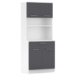 Casa si Gradina - Mobilier - Comode si corpuri - Corpuri bucatarie - Dulap de bucatarie cu patru usi, alb/grafit, DOMIS NEW - Infinity.ro