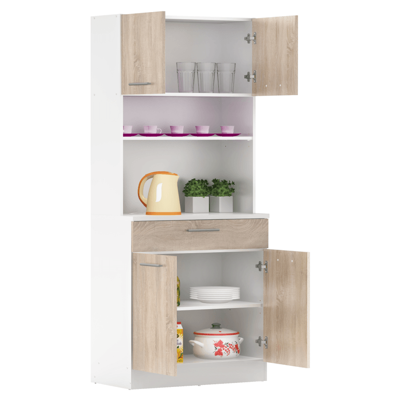 Casa si Gradina - Mobilier - Comode si corpuri - Corpuri bucatarie - Dulap de bucatarie cu patru usi, stejar alb/sonoma, DOMIS NEW - Infinity.ro