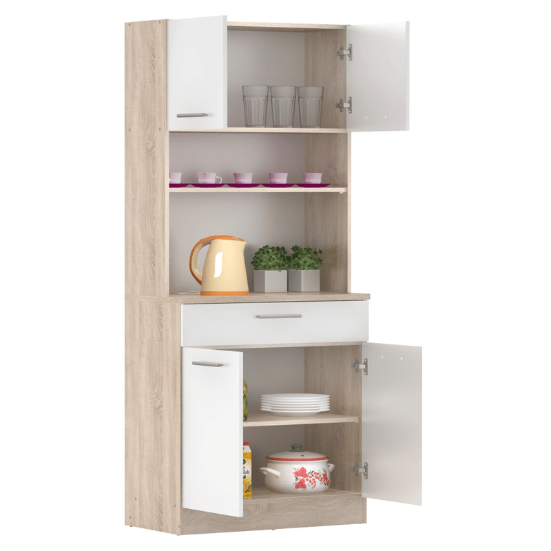 Casa si Gradina - Mobilier - Comode si corpuri - Corpuri bucatarie - Dulap de bucatarie cu patru usi, stejar sonoma/alb, DOMIS NEW - Infinity.ro