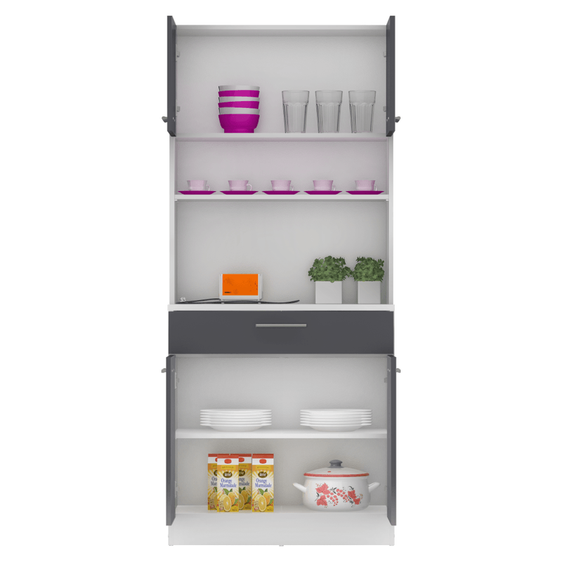 Casa si Gradina - Mobilier - Comode si corpuri - Corpuri bucatarie - Dulap de bucatarie cu patru usi, alb/grafit, DOMIS NEW - Infinity.ro