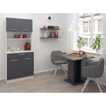 Casa si Gradina - Mobilier - Comode si corpuri - Corpuri bucatarie - Dulap de bucatarie cu patru usi, alb/grafit, DOMIS NEW - Infinity.ro