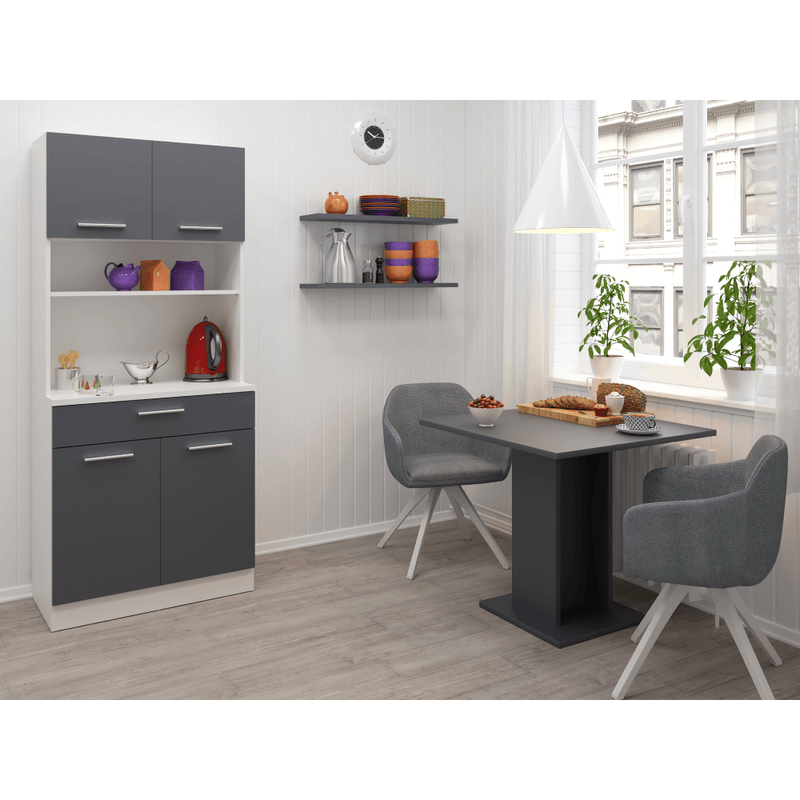 Casa si Gradina - Mobilier - Comode si corpuri - Corpuri bucatarie - Dulap de bucatarie cu patru usi, alb/grafit, DOMIS NEW - Infinity.ro