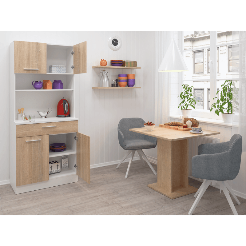 Casa si Gradina - Mobilier - Comode si corpuri - Corpuri bucatarie - Dulap de bucatarie cu patru usi, stejar alb/sonoma, DOMIS NEW - Infinity.ro