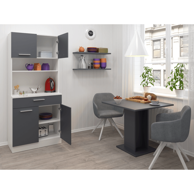 Casa si Gradina - Mobilier - Comode si corpuri - Corpuri bucatarie - Dulap de bucatarie cu patru usi, alb/grafit, DOMIS NEW - Infinity.ro