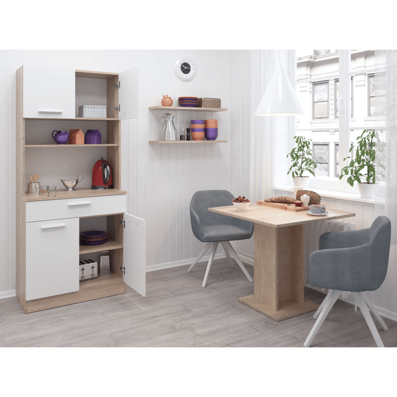 Casa si Gradina - Mobilier - Comode si corpuri - Corpuri bucatarie - Dulap de bucatarie cu patru usi, stejar sonoma/alb, DOMIS NEW - Infinity.ro
