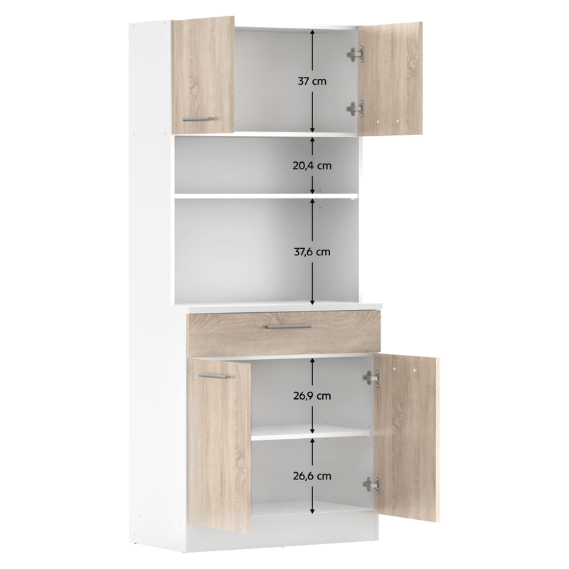 Casa si Gradina - Mobilier - Comode si corpuri - Corpuri bucatarie - Dulap de bucatarie cu patru usi, stejar alb/sonoma, DOMIS NEW - Infinity.ro