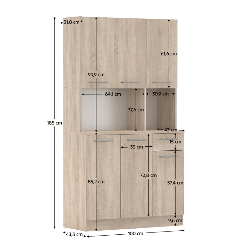 Casa si Gradina - Mobilier - Comode si corpuri - Corpuri bucatarie - Dulap de bucatarie cu sase usi, stejar sonoma, PELION NEW - Infinity.ro