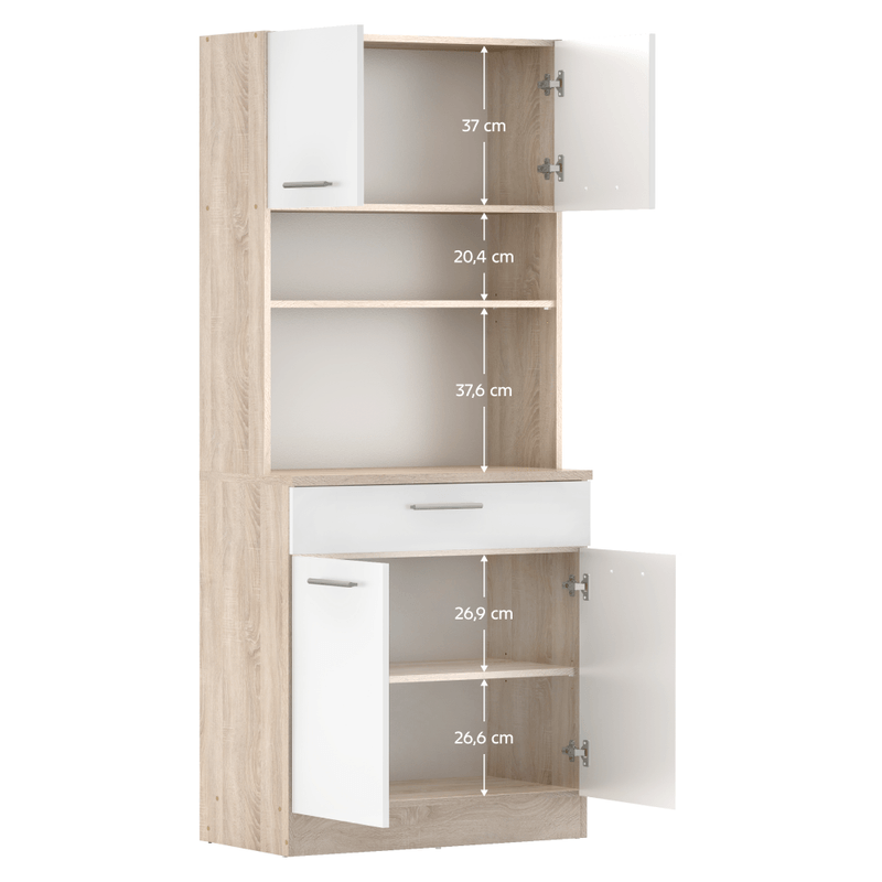 Casa si Gradina - Mobilier - Comode si corpuri - Corpuri bucatarie - Dulap de bucatarie cu patru usi, stejar sonoma/alb, DOMIS NEW - Infinity.ro