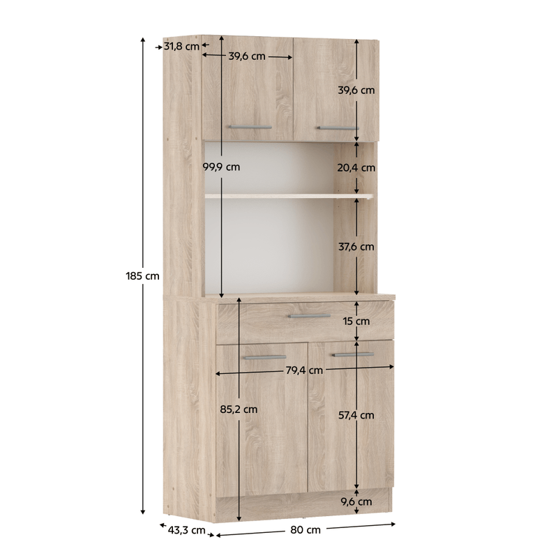 Casa si Gradina - Mobilier - Comode si corpuri - Corpuri bucatarie - Dulap de bucatarie cu patru usi, stejar sonoma, DOMIS NEW - Infinity.ro