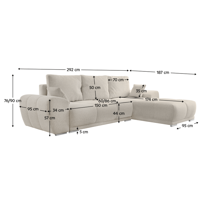 Casa si Gradina - Mobilier - Canapele si coltare - Coltare - Set canapea universala, crem, KERIM ROH - Infinity.ro