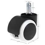 Casa si Gradina - Mobilier - Feronerie si accesorii mobila - Roata, set de 5 buc., negru/alb, KOLIESKO TYP 2 - Infinity.ro