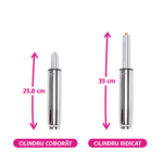 Casa si Gradina - Mobilier - Feronerie si accesorii mobila - Piston cu gaz, crom, lungime 35 cm, 150 kg, PISTON TYP 2 - Infinity.ro