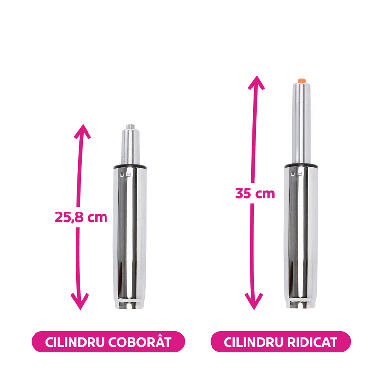 Casa si Gradina - Mobilier - Feronerie si accesorii mobila - Piston cu gaz, crom, lungime 35 cm, 150 kg, PISTON TYP 2 - Infinity.ro