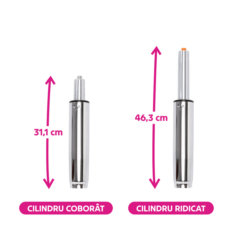 Casa si Gradina - Mobilier - Feronerie si accesorii mobila - Piston cu gaz, crom, lungime 46,3 cm, 150 kg, PIEST TYP 6 - Infinity.ro