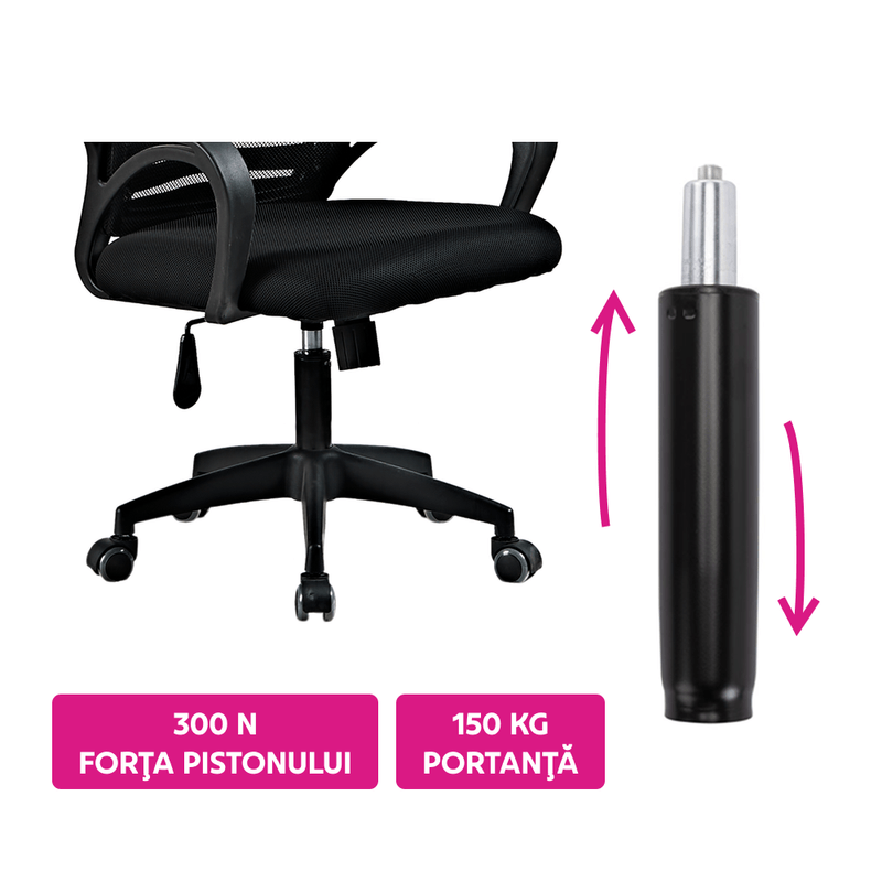 Casa si Gradina - Mobilier - Feronerie si accesorii mobila - Piston cu gaz, negru, lungime 46,3 cm, 150 kg, PIEST TYP 5 - Infinity.ro