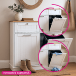 Casa si Gradina - Mobilier - Comode si corpuri - Corpuri bucatarie - Dulap basculant cu cos de gunoi, alb/bambus, DELINS TYP 2 - Infinity.ro