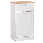 Casa si Gradina - Mobilier - Comode si corpuri - Corpuri bucatarie - Dulap cu deschidere basculanta cu cos de gunoi, alb/bambus, DELINS TYP 1 - Infinity.ro