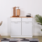 Casa si Gradina - Mobilier - Comode si corpuri - Corpuri bucatarie - Dulap basculant cu cos de gunoi, alb/bambus, DELINS TYP 2 - Infinity.ro