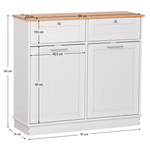 Casa si Gradina - Mobilier - Comode si corpuri - Corpuri bucatarie - Dulap basculant cu cos de gunoi, alb/bambus, DELINS TYP 2 - Infinity.ro