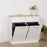 Casa si Gradina - Mobilier - Comode si corpuri - Corpuri bucatarie - Dulap basculant cu cos de gunoi, alb/bambus, DELINS TYP 2 - Infinity.ro