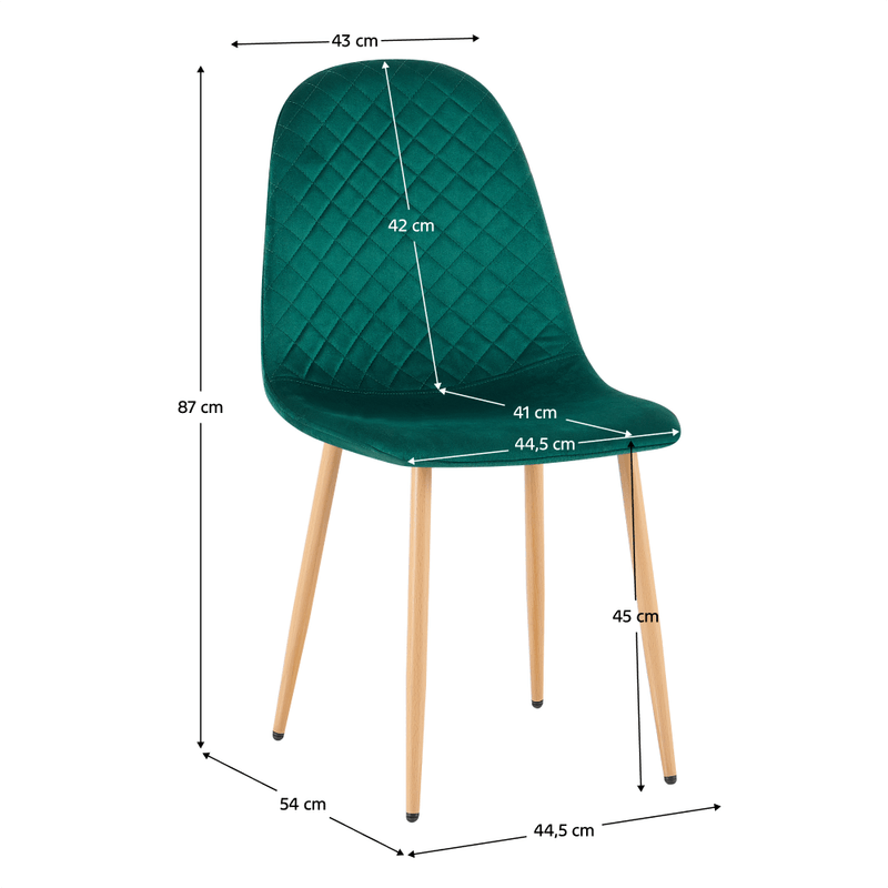 Casa si Gradina - Mobilier - Scaune si fotolii - Scaune - Scaun, catifea Velvet smarald/fag, LEGA 2 NEW - Infinity.ro
