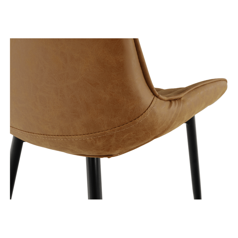 Casa si Gradina - Mobilier - Scaune si fotolii - Scaune - Scaun, piele ecologica maro camel/negru, HAZAL - Infinity.ro