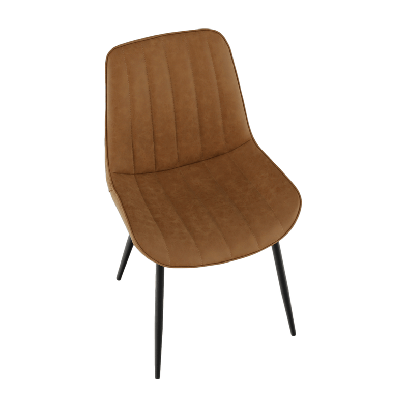 Casa si Gradina - Mobilier - Scaune si fotolii - Scaune - Scaun, piele ecologica maro camel/negru, HAZAL - Infinity.ro