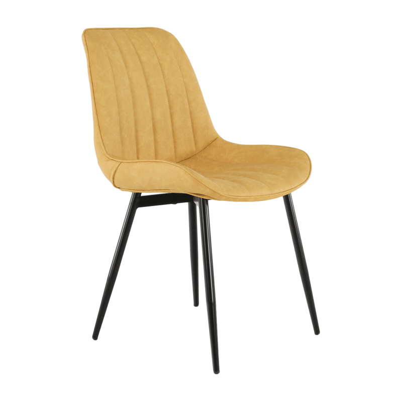 Casa si Gradina - Mobilier - Scaune si fotolii - Scaune - Scaun, piele ecologica galben/negru, HAZAL - Infinity.ro