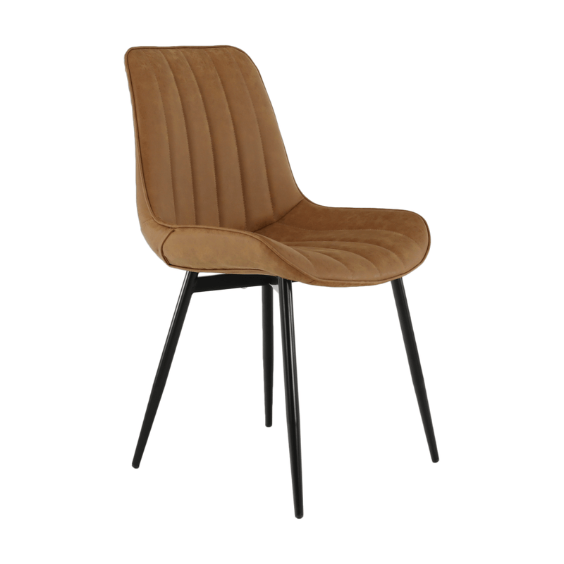 Casa si Gradina - Mobilier - Scaune si fotolii - Scaune - Scaun, piele ecologica maro camel/negru, HAZAL - Infinity.ro