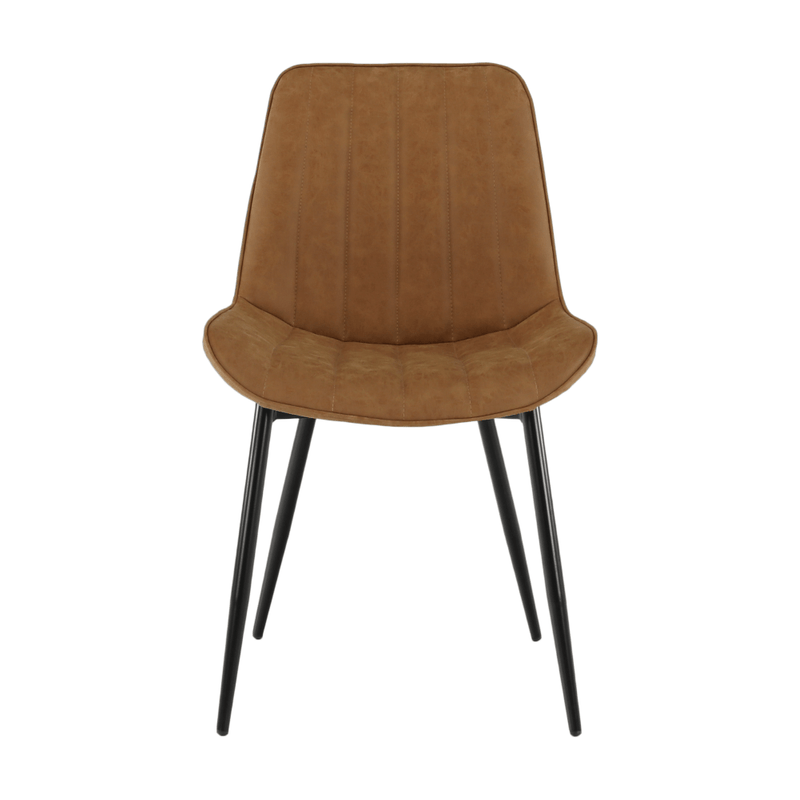 Casa si Gradina - Mobilier - Scaune si fotolii - Scaune - Scaun, piele ecologica maro camel/negru, HAZAL - Infinity.ro