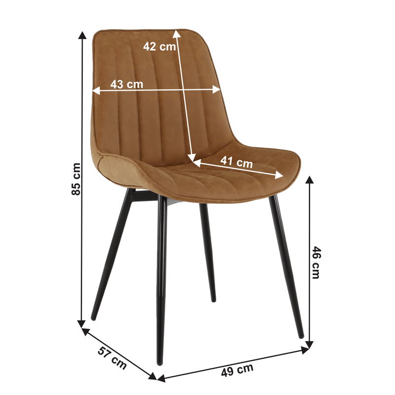 Casa si Gradina - Mobilier - Scaune si fotolii - Scaune - Scaun, piele ecologica maro camel/negru, HAZAL - Infinity.ro