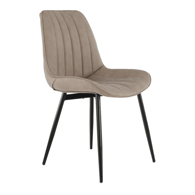 Casa si Gradina - Mobilier - Scaune si fotolii - Scaune - Scaun, piele ecologica gri maroniu taupe/negru, HAZAL - Infinity.ro