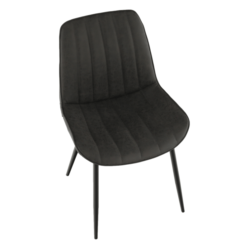 Casa si Gradina - Mobilier - Scaune si fotolii - Scaune - Scaun, piele ecologica gri inchis/negru, HAZAL - Infinity.ro