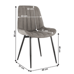 Casa si Gradina - Mobilier - Scaune si fotolii - Scaune - Scaun, piele ecologica gri deschis/negru, HAZAL - Infinity.ro