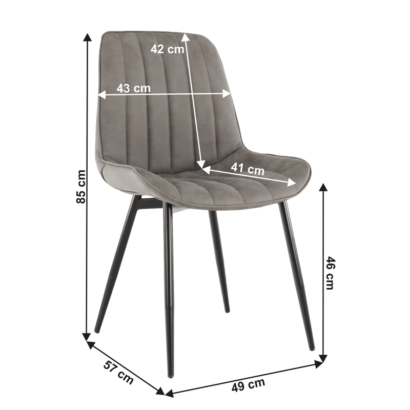 Casa si Gradina - Mobilier - Scaune si fotolii - Scaune - Scaun, piele ecologica gri deschis/negru, HAZAL - Infinity.ro