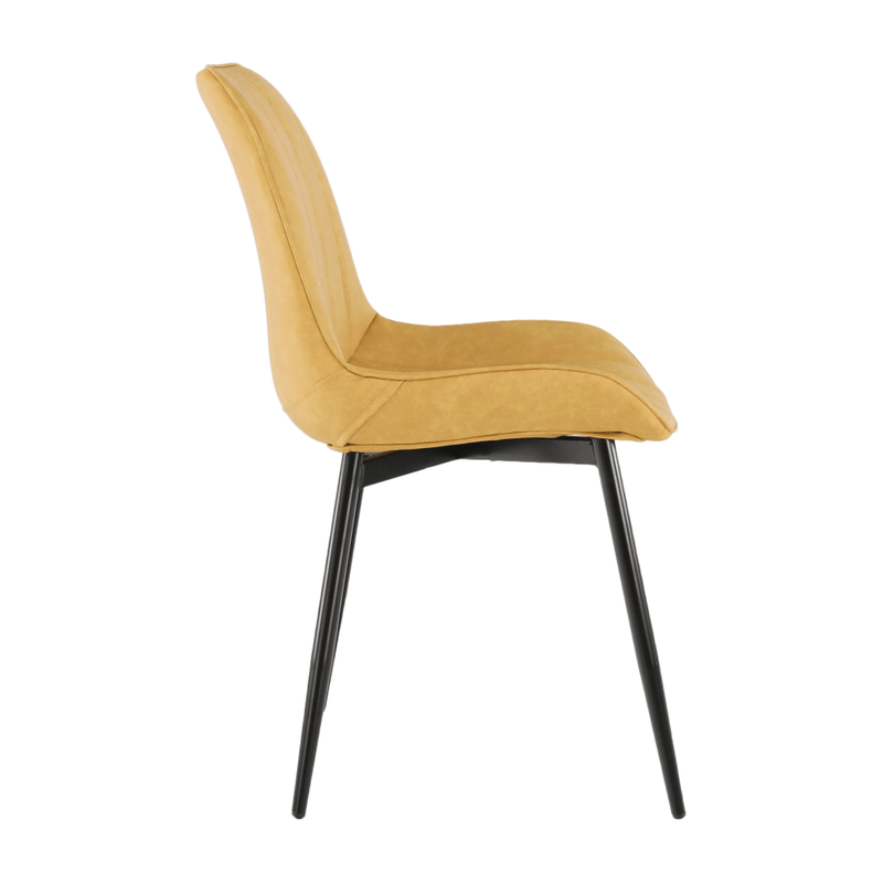 Casa si Gradina - Mobilier - Scaune si fotolii - Scaune - Scaun, piele ecologica galben/negru, HAZAL - Infinity.ro
