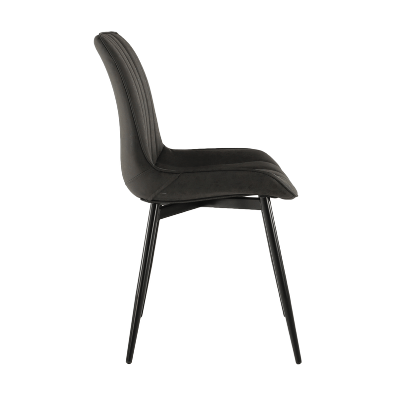 Casa si Gradina - Mobilier - Scaune si fotolii - Scaune - Scaun, piele ecologica gri inchis/negru, HAZAL - Infinity.ro
