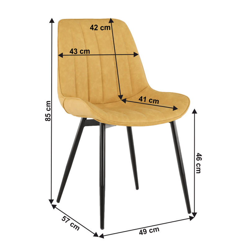 Casa si Gradina - Mobilier - Scaune si fotolii - Scaune - Scaun, piele ecologica galben/negru, HAZAL - Infinity.ro