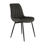 Casa si Gradina - Mobilier - Scaune si fotolii - Scaune - Scaun, piele ecologica gri inchis/negru, HAZAL - Infinity.ro