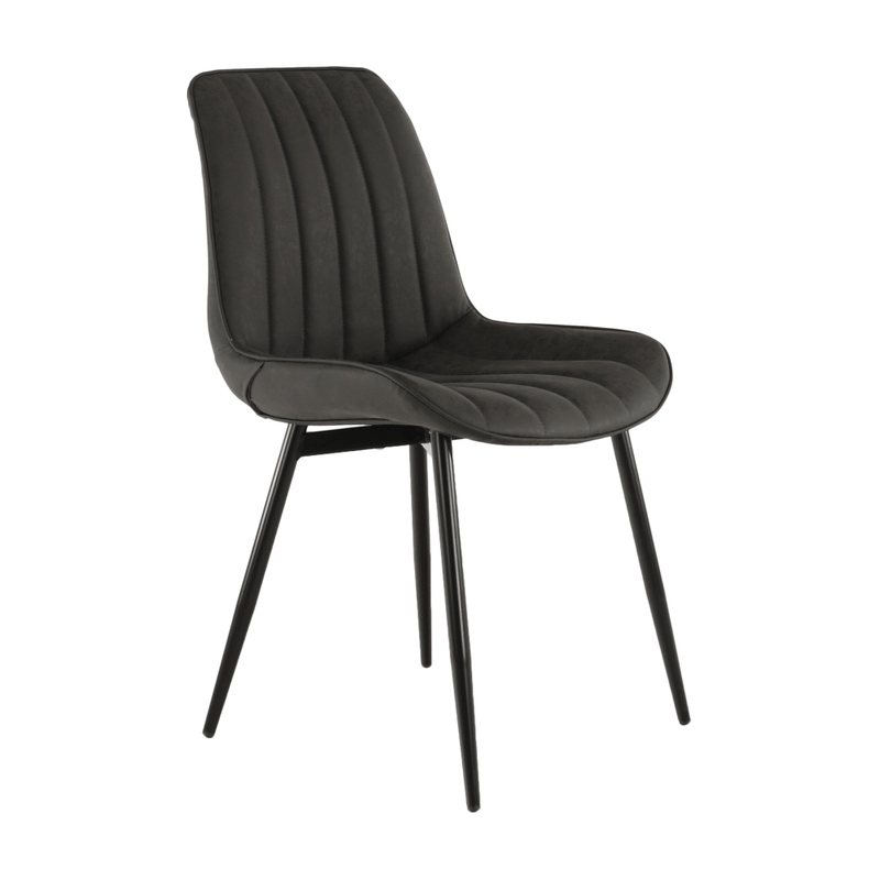 Casa si Gradina - Mobilier - Scaune si fotolii - Scaune - Scaun, piele ecologica gri inchis/negru, HAZAL - Infinity.ro
