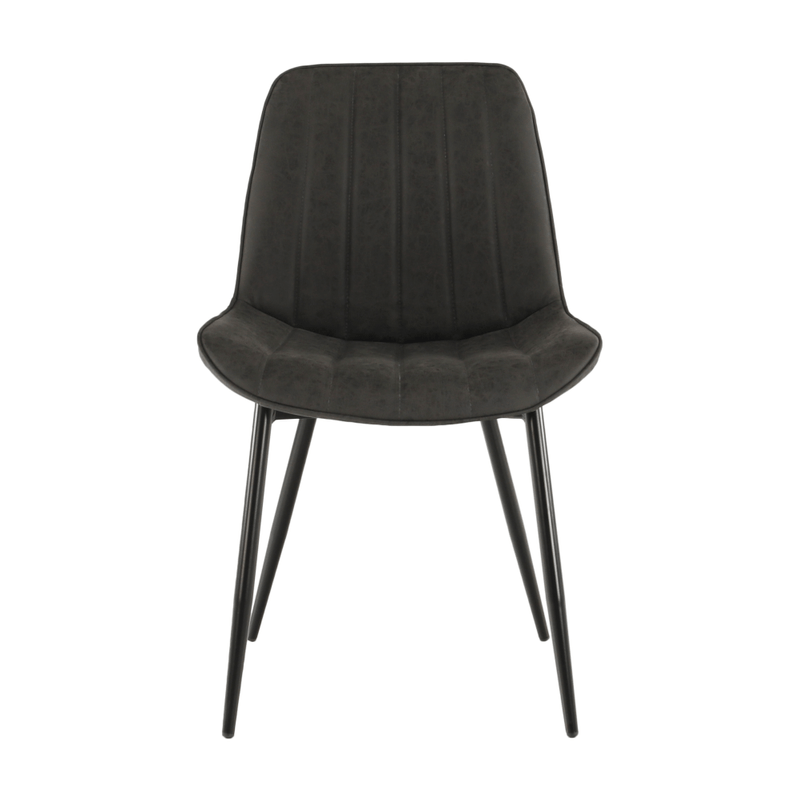 Casa si Gradina - Mobilier - Scaune si fotolii - Scaune - Scaun, piele ecologica gri inchis/negru, HAZAL - Infinity.ro