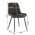 Casa si Gradina - Mobilier - Scaune si fotolii - Scaune - Scaun, piele ecologica gri inchis/negru, HAZAL - Infinity.ro