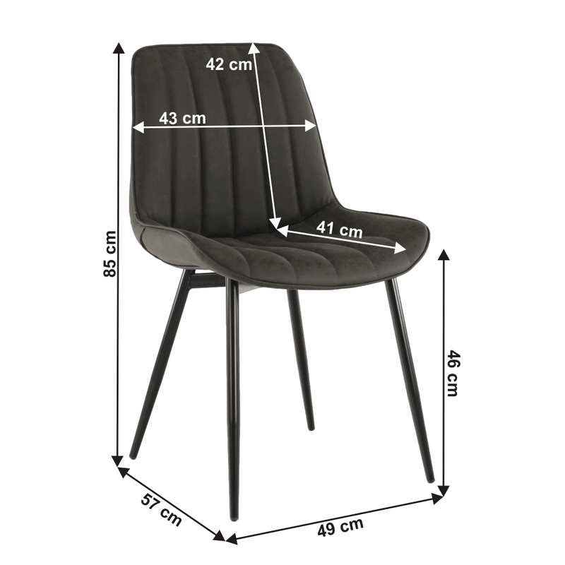 Casa si Gradina - Mobilier - Scaune si fotolii - Scaune - Scaun, piele ecologica gri inchis/negru, HAZAL - Infinity.ro