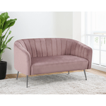 Casa si Gradina - Mobilier - Canapele si coltare - Canapele - Canapea de design cu 2 locuri, tesatura Velvet roz/crom-argintiu, BAGY - Infinity.ro