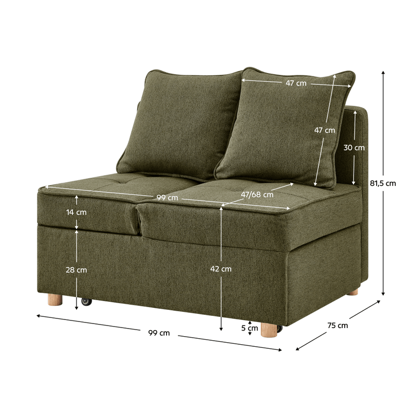 Casa si Gradina - Mobilier - Canapele si coltare - Canapele - Canapea extensibila, verde, OSVALDO - Infinity.ro