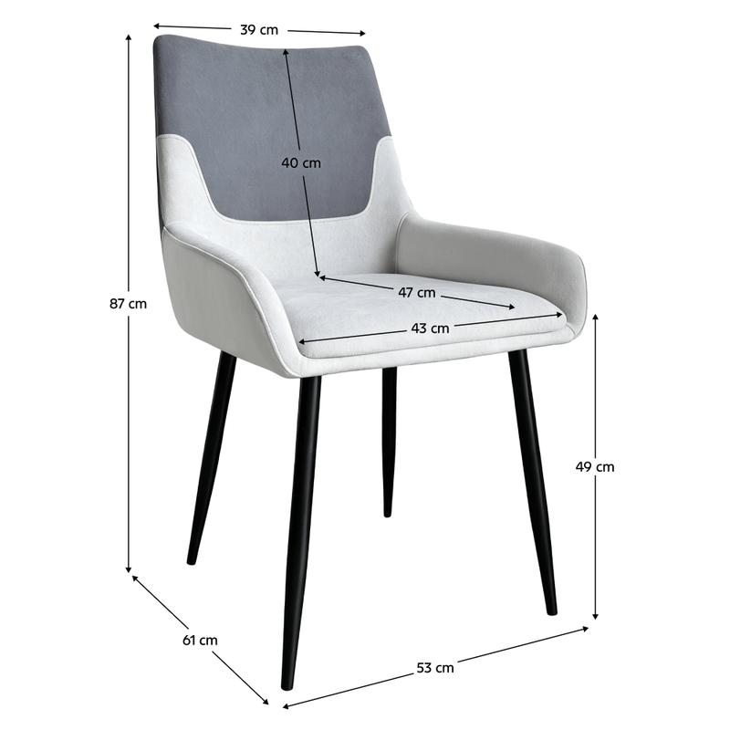 Casa si Gradina - Mobilier - Scaune si fotolii - Scaune - Scaun de sufragerie, gri inchis/gri deschis/negru, ADRINA - Infinity.ro