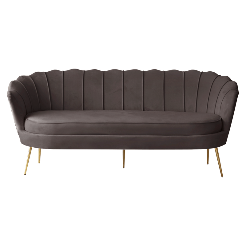 Casa si Gradina - Mobilier - Canapele si coltare - Canapele - Canapea de lux, cu 3 locuri, tesatura Velvet gri-maro/auriu, Art-deco, NOBLEO TYP 2 - Infinity.ro